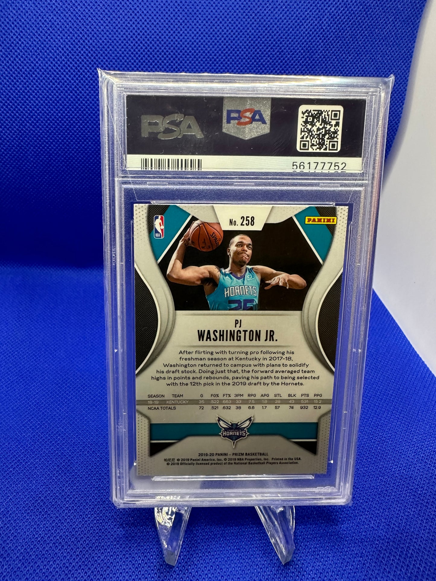 PJ Washington Jr. 2019 Panini Prizm PSA 9 NBA