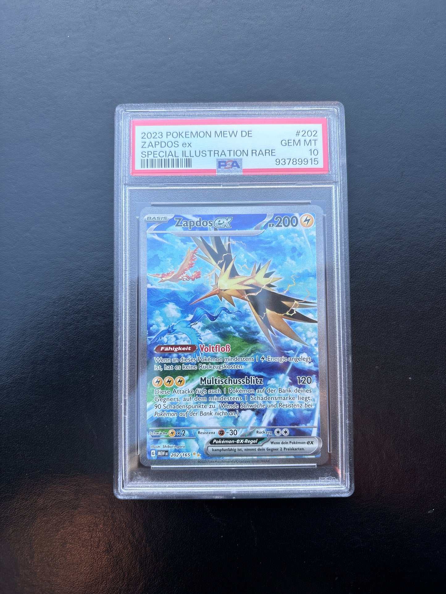 Pokémon Zapdos ex 202/165 Special Illustration Rare PSA 10 Deutsch