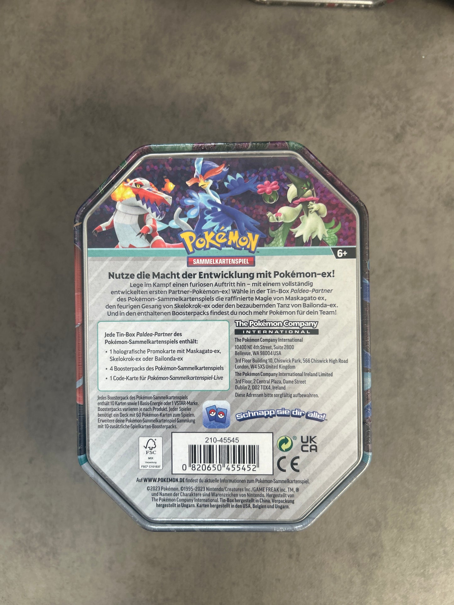 Pokémon Tin Box Maskagato Ex
