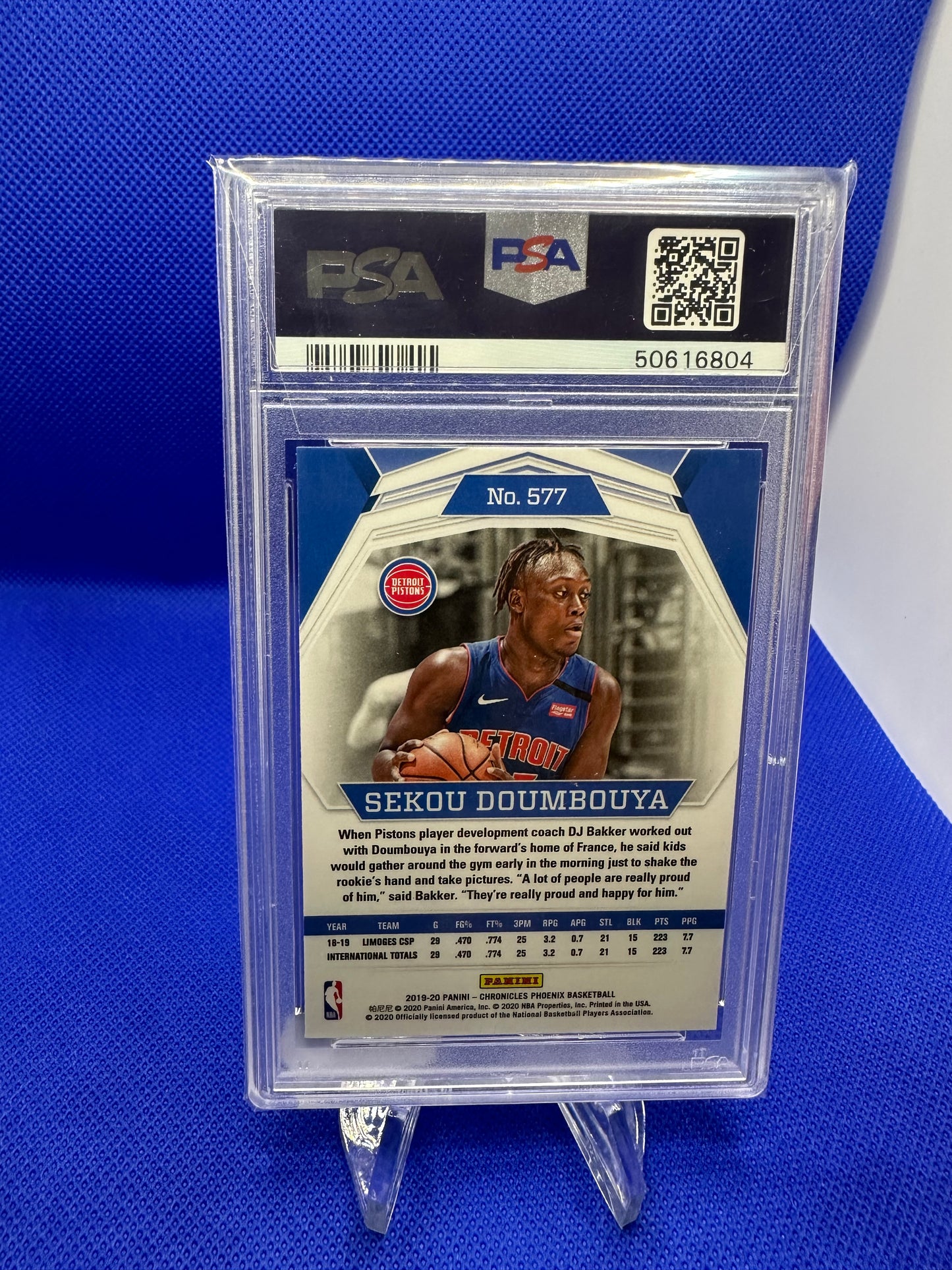 Sekou Doumbouya 2019 Panini Chronicles PSA 9 NBA