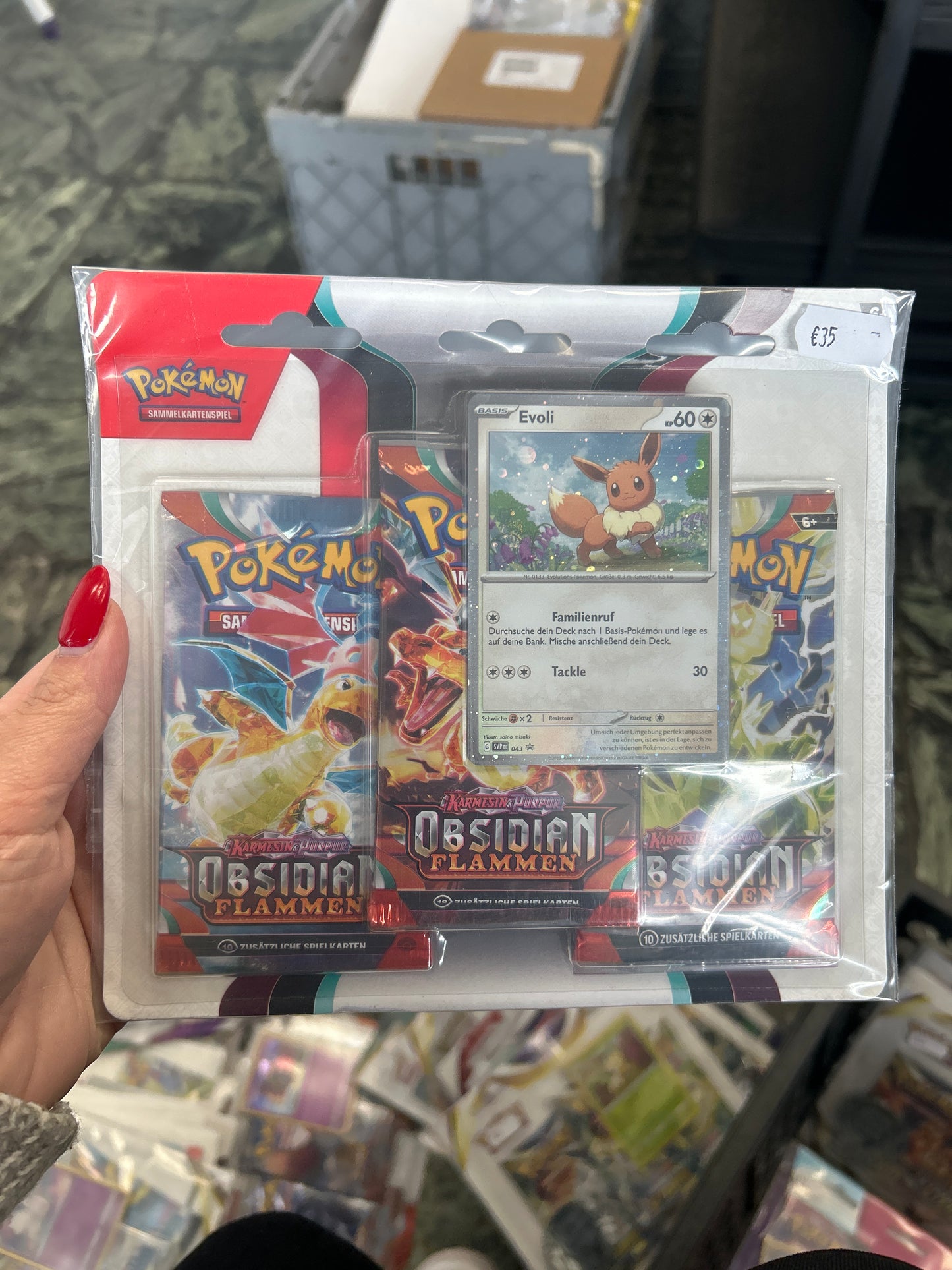 Pokémon 3 booster obsidian Flammen Karmesin&Purpur Evoli