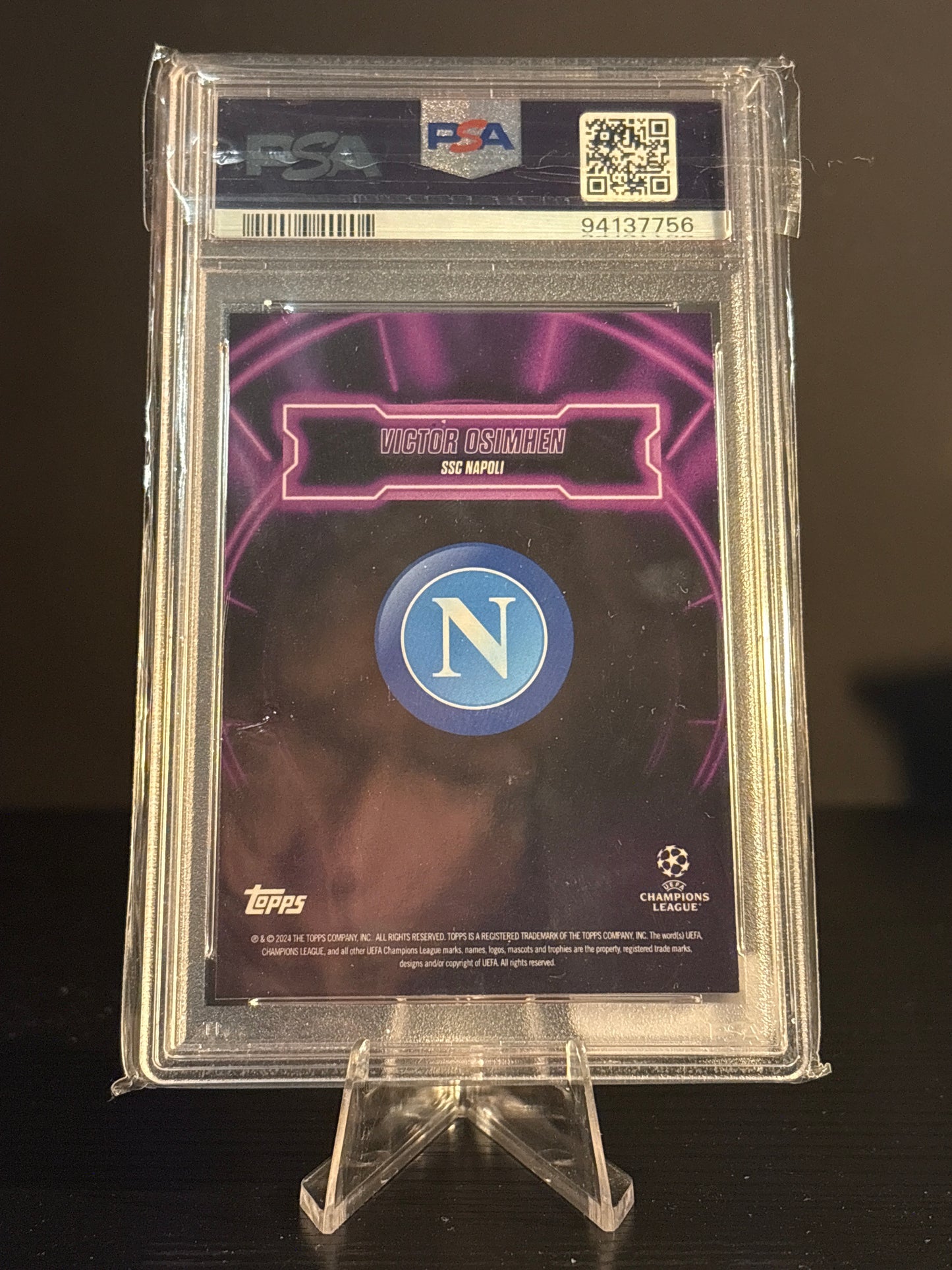 Victor Osimhen Show Up-Purple 2023-22 Topps UC Showtime PSA 9