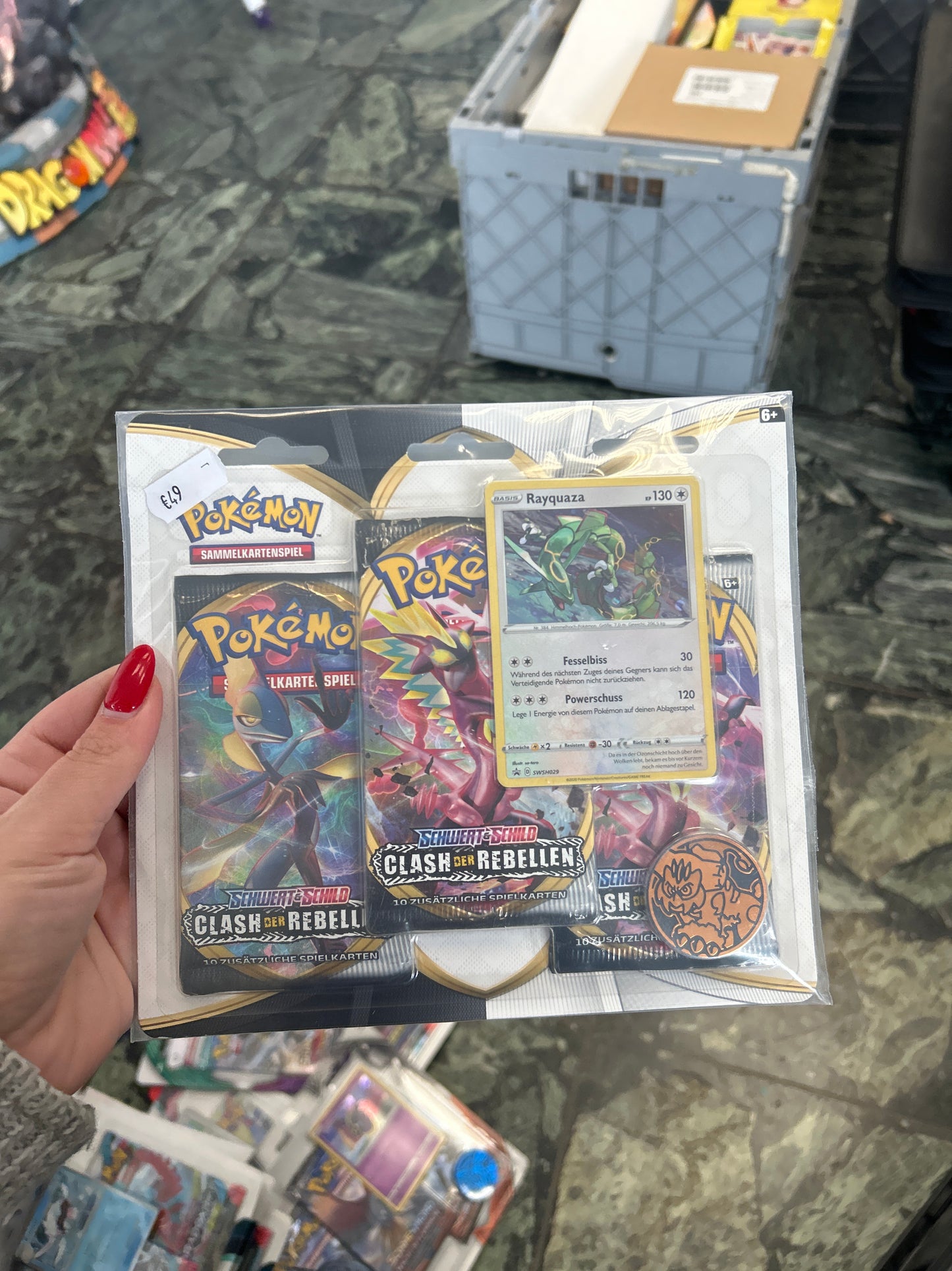 Pokémon 3 Blister Booster Schwert & Schild Clash der Rebellen Rayquaza