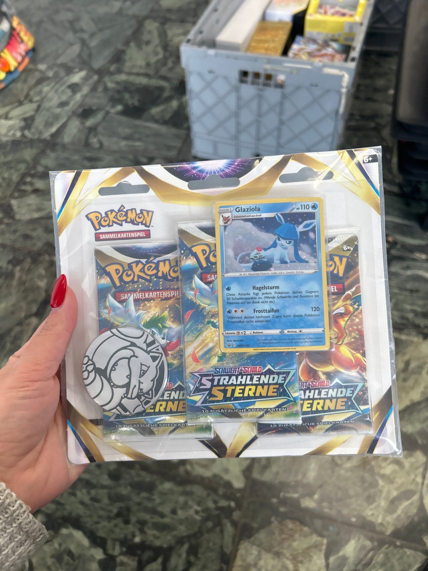 Pokémon 3 booster Sammelkartenspiel Schwert & Schild strahlende Sterne Glaziola