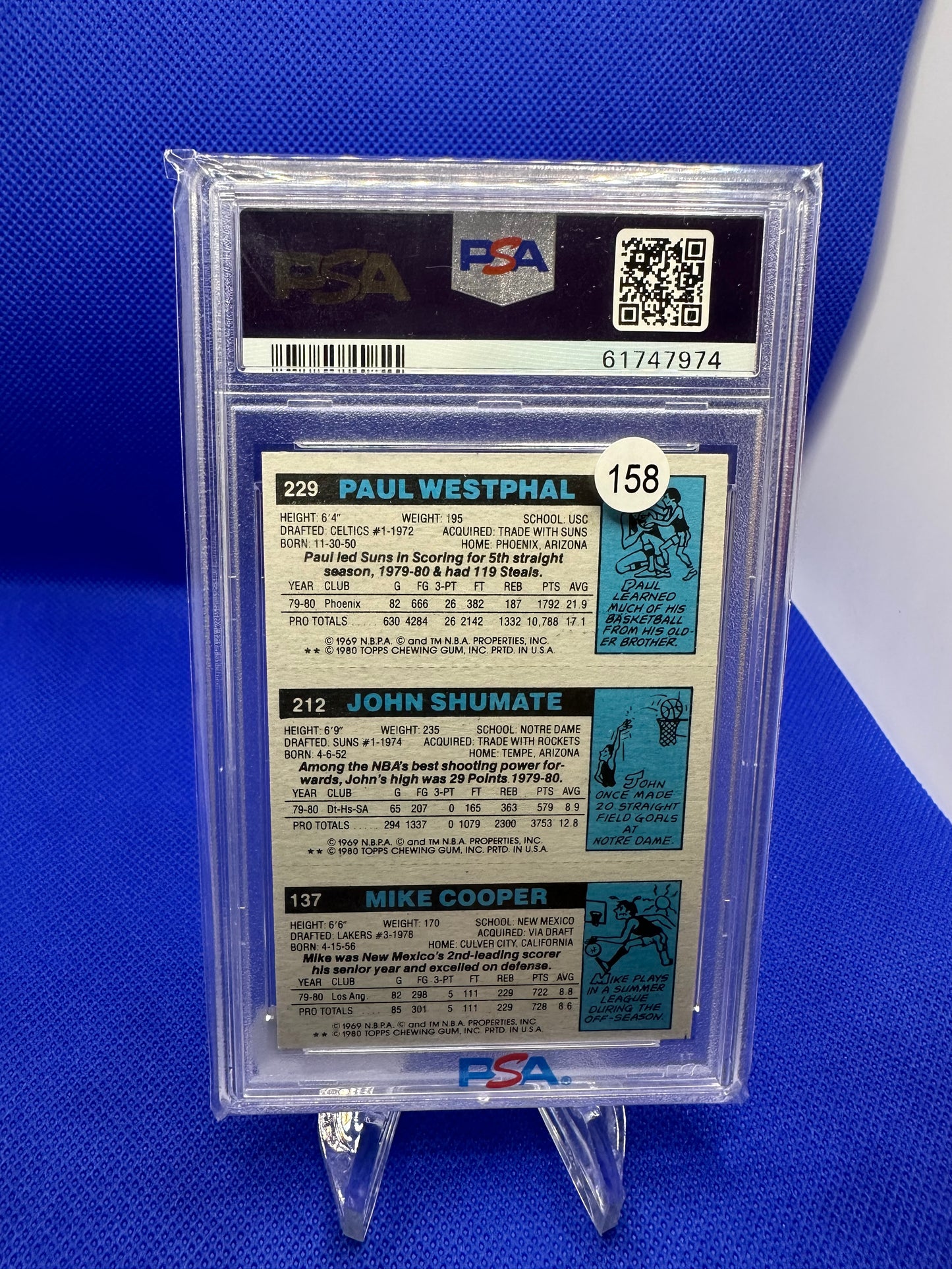 M.Cooper/J.Shumate/P.Westphal 1980 Topps PSA 7 NBA