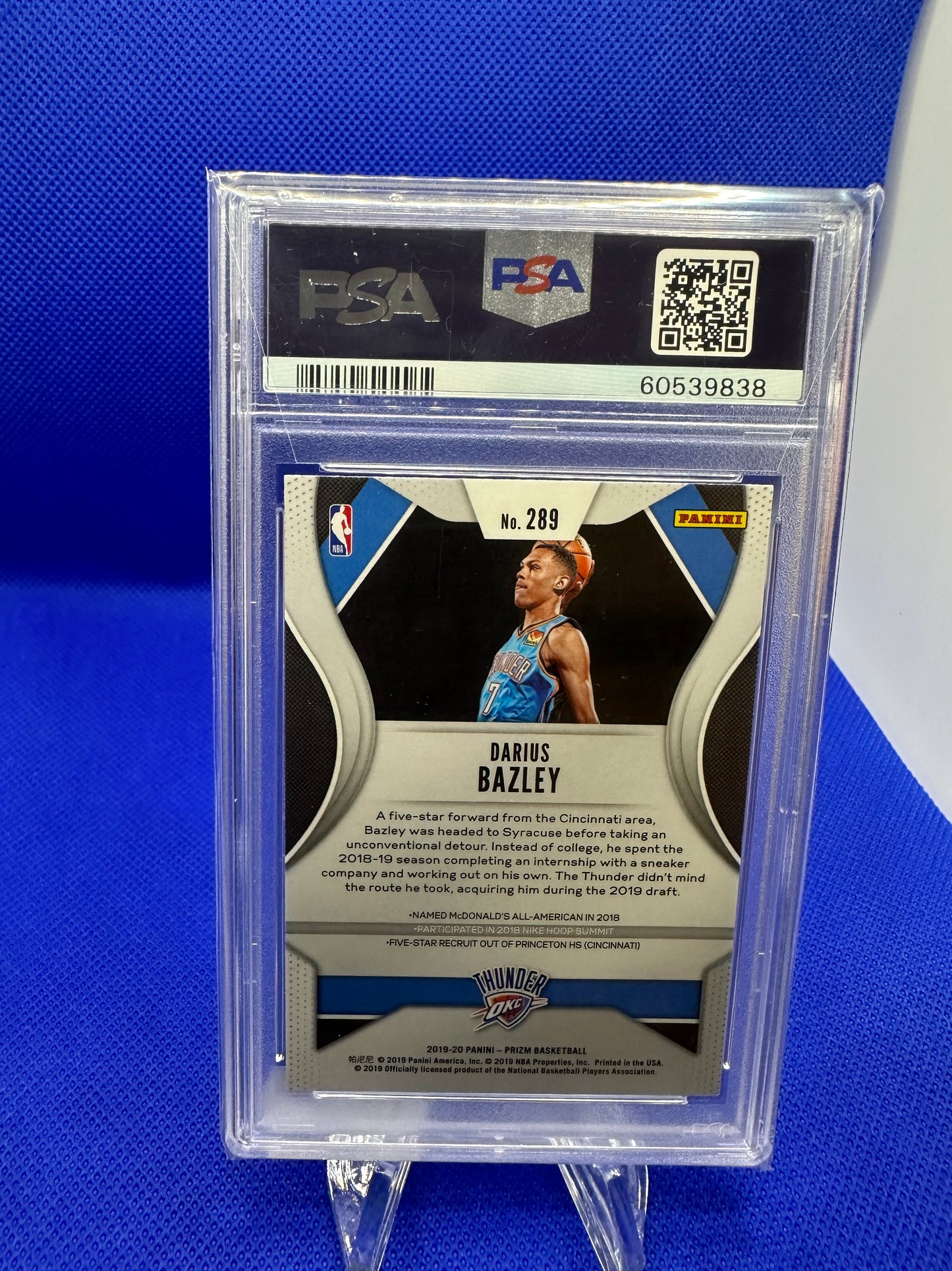 Darius Bazley 2019 Panini Prizm PSA 9 NBA