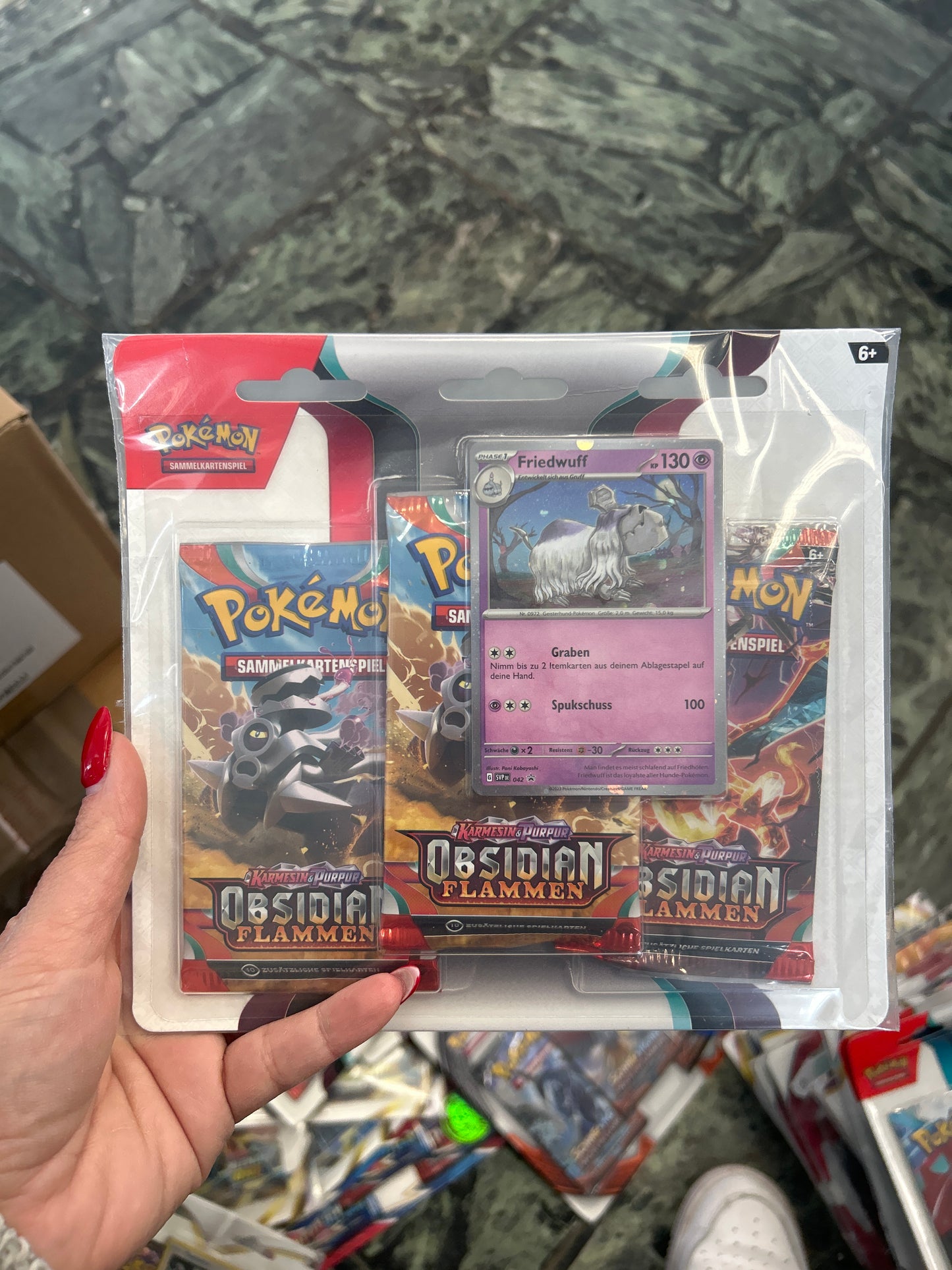 Pokémon 3 booster obsidian Flammen Karmesin&Purpur Friedwuff