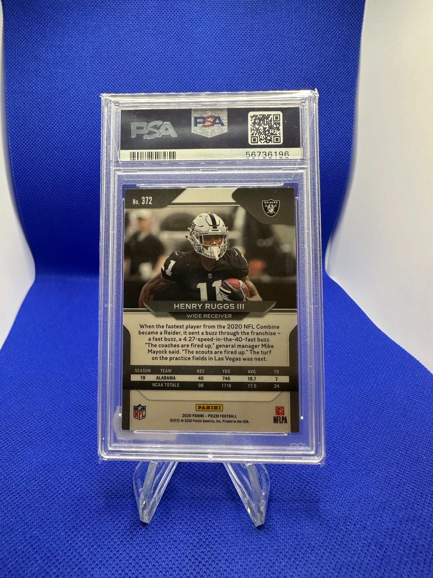 Henry Ruggs III 2020 Panini Prizm PSA 9 NFL