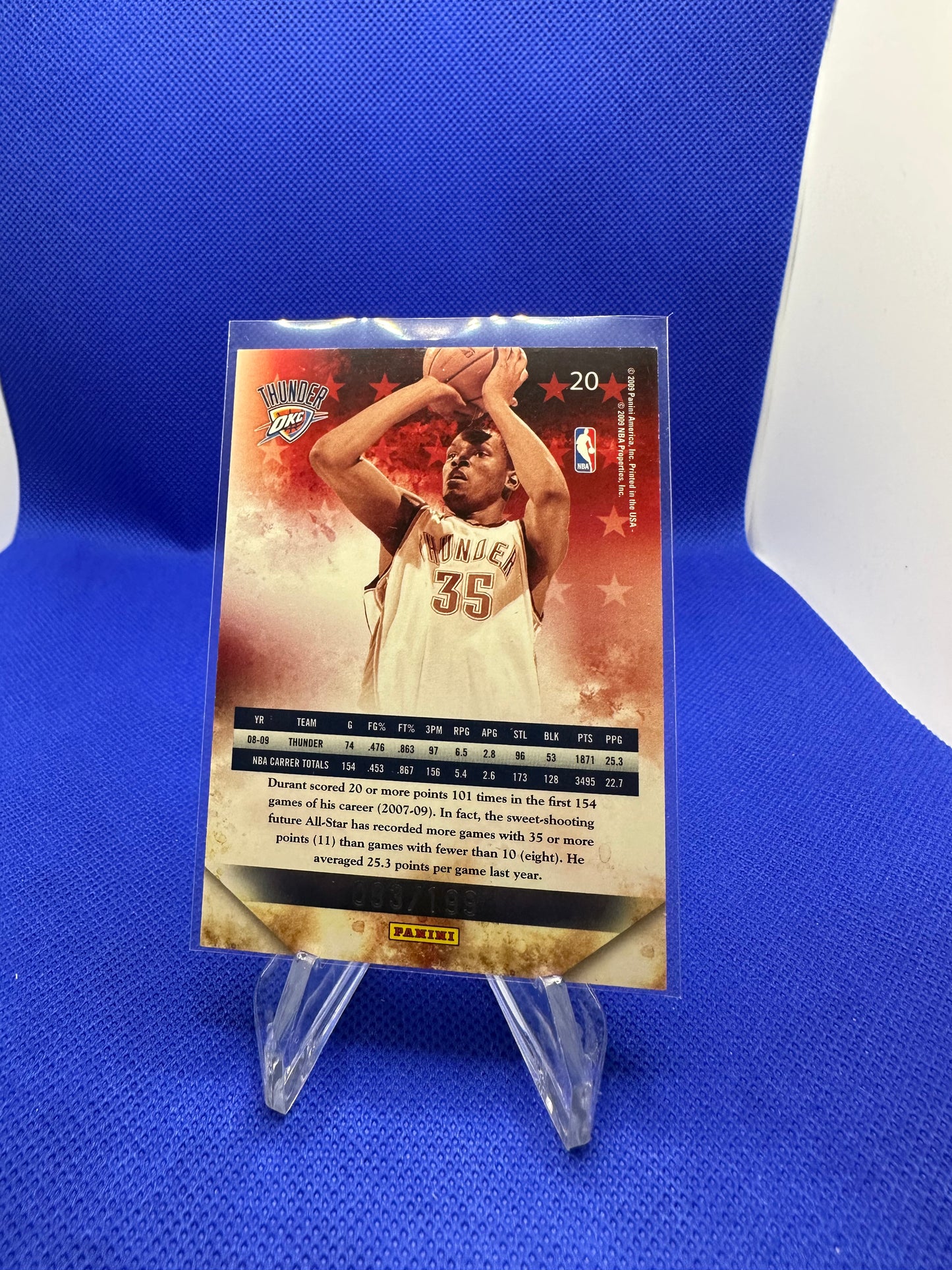 Kevin Durant 2009-10 Panini All Pro Artist Proof /199 #20