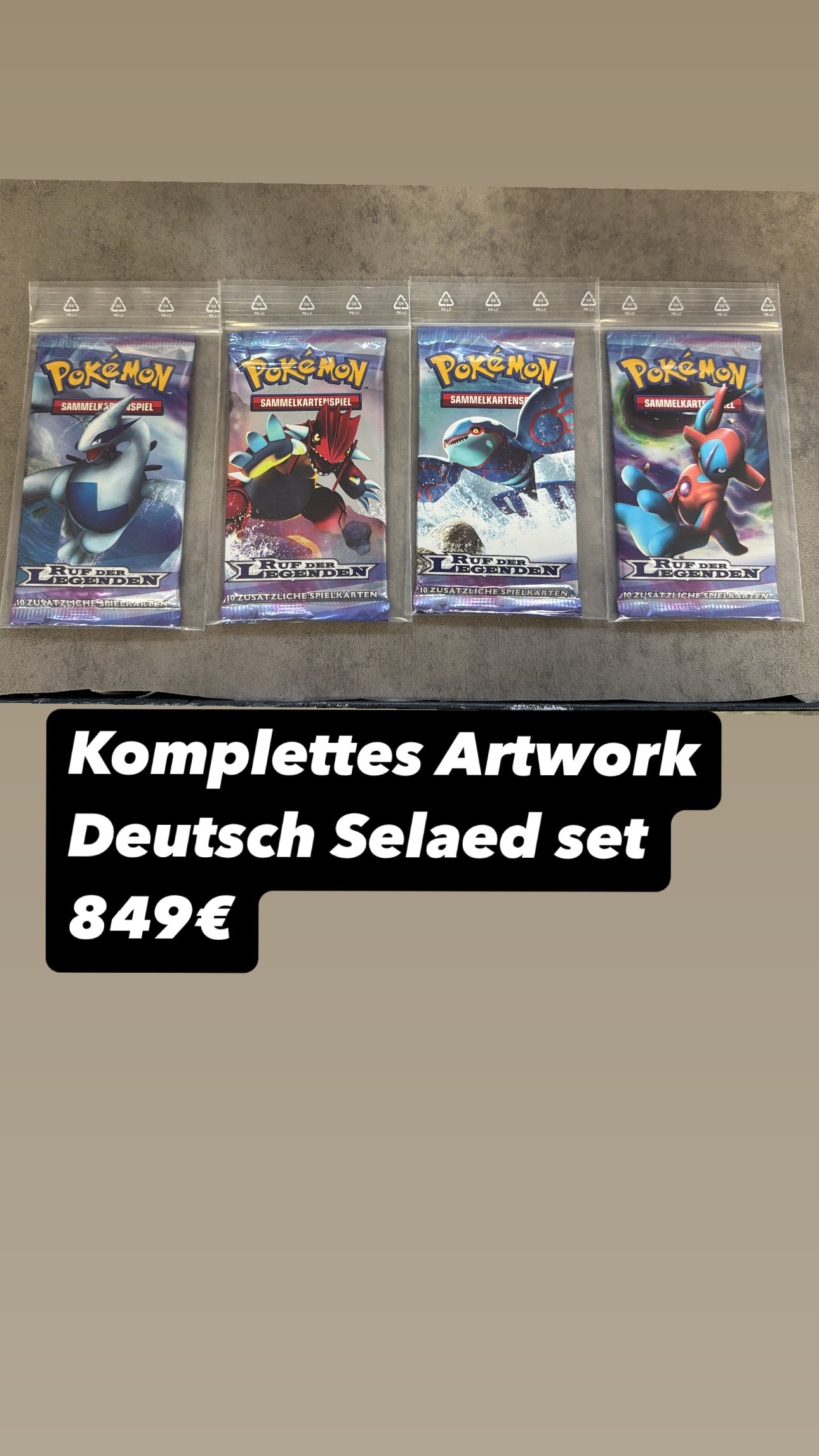Pokemon Ruf der Legenden Booster Komplettes Artwork Set selead deutsch