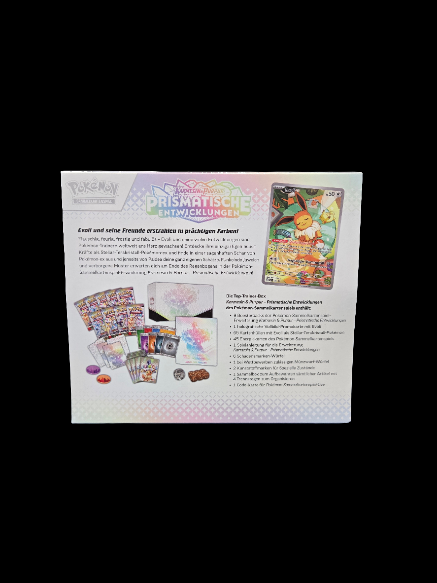 Pokémon K&P Prismatische Entwicklungen Top Trainer Box