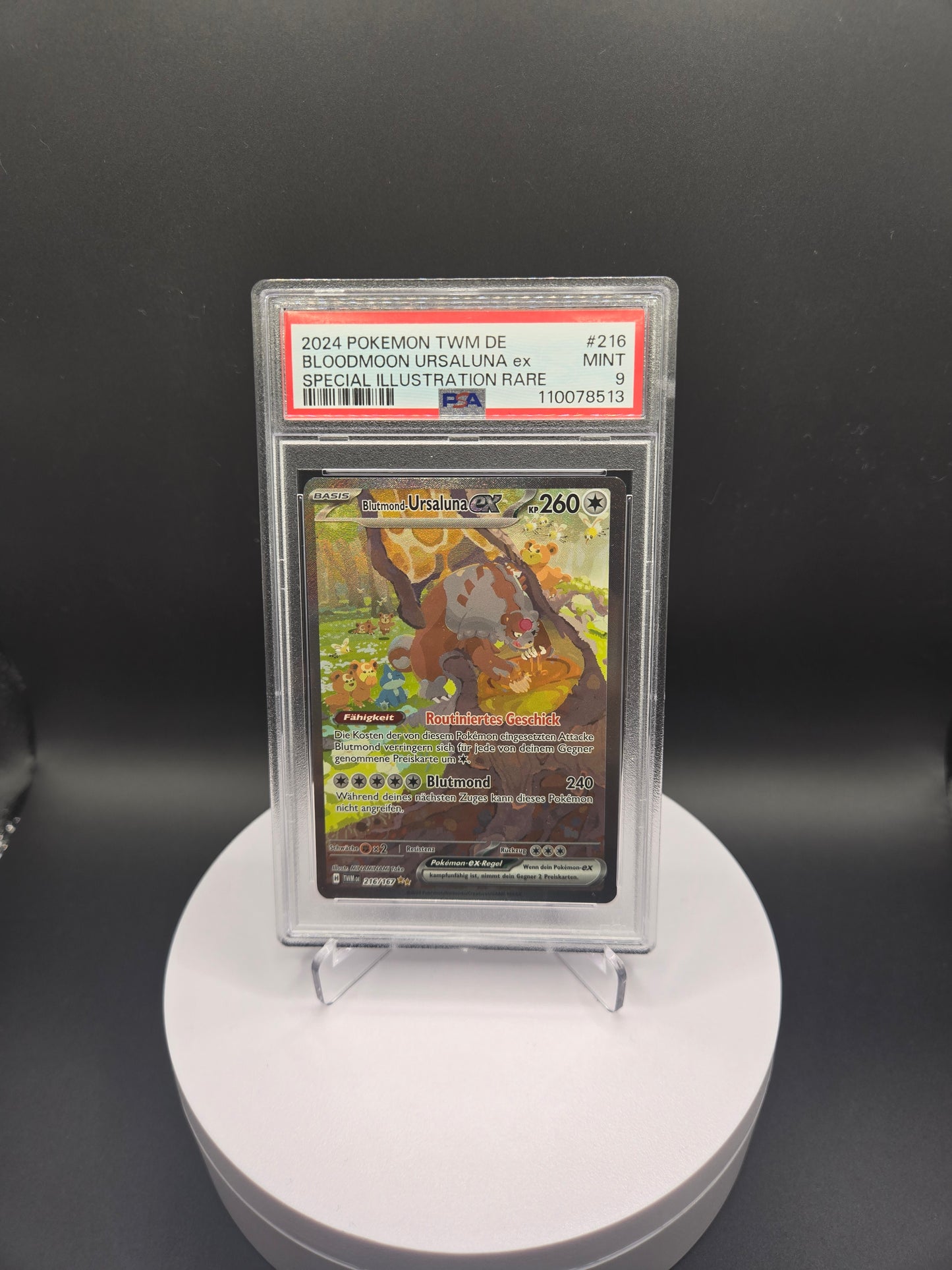 Pokémon Blutmond-Ursaluna ex TWM216 PSA9