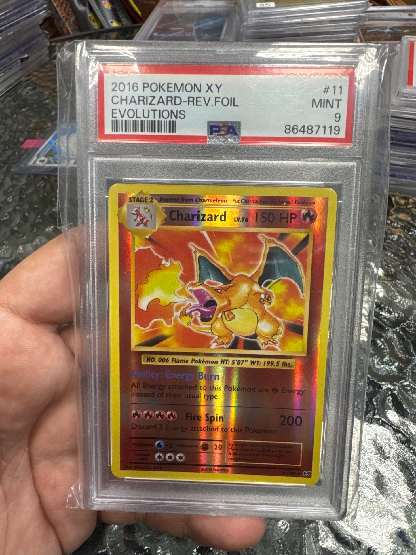 Charizard reverse foil psa 9 englisch