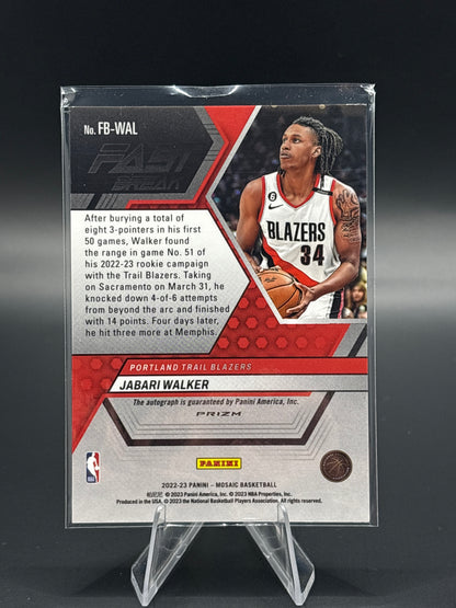 2022-23 MOSAIC JABARI WALKER FAST BREAK ROOKIE AUTO BLUE DISCO 17/25