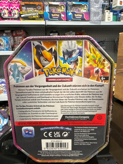 Pokémon paradox Schicksale  Furienblitz Ex tin Box