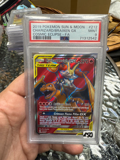 Charizard Braixen Tag Team PSA 9 GLURAK