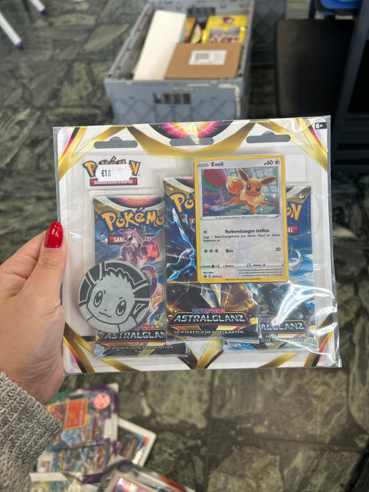 Pokémon 3 Blister Booster Schwert & Schild Astralglanz Evoli