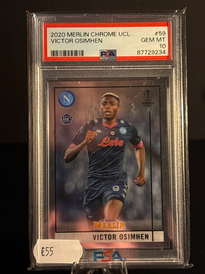 Victor Osimhen 2020 Merlin Chrome UCL PSA 10