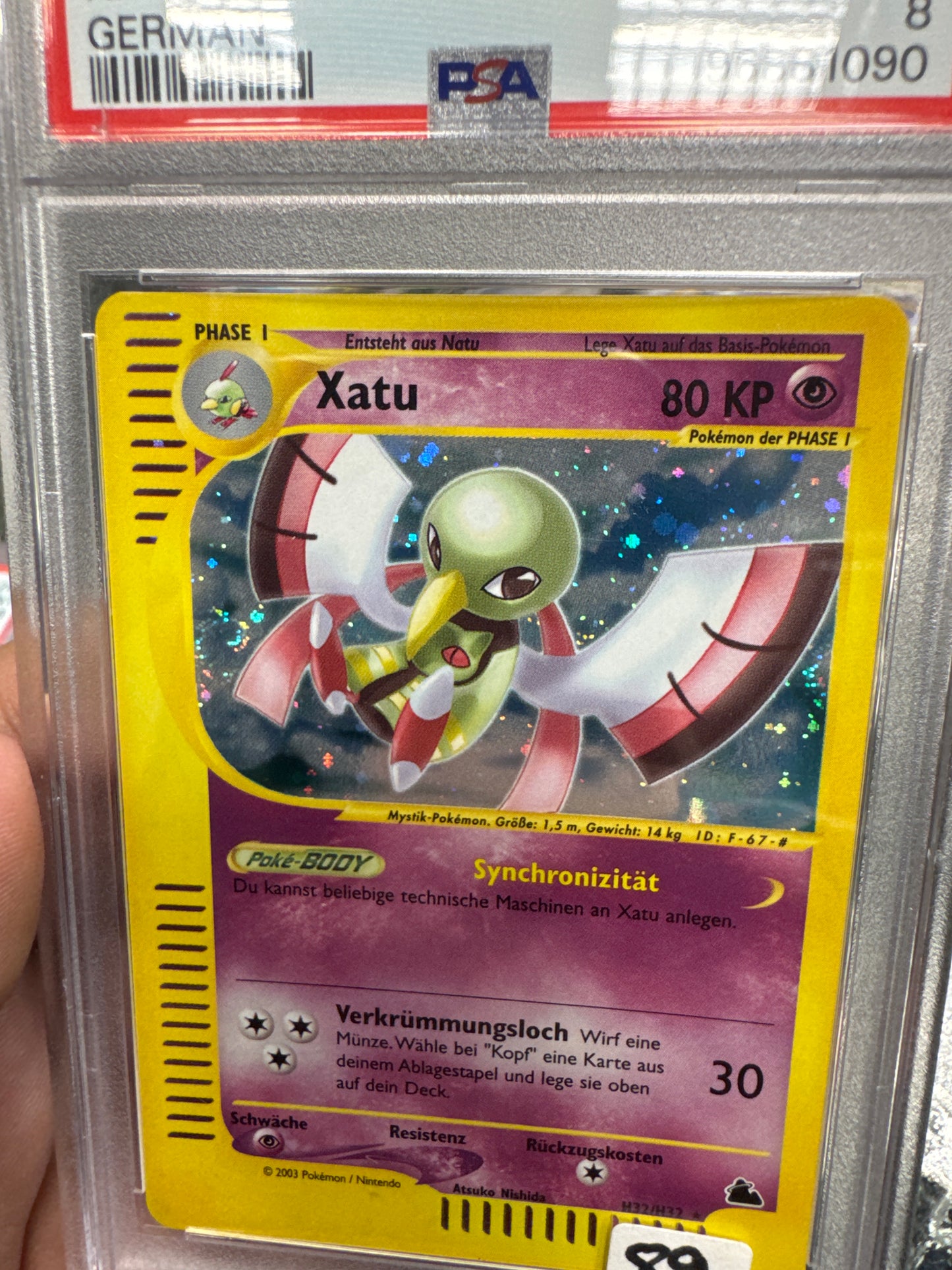 Xatu skyridge holo Deutsch psa 8