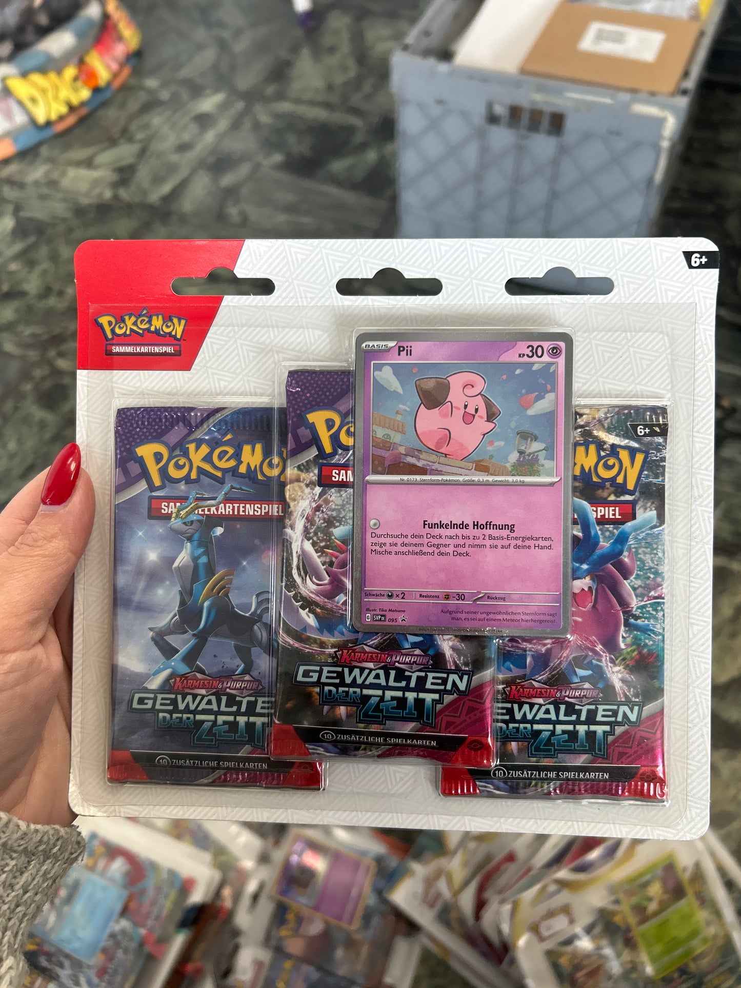 Pokémon 3 booster Karmesin & Purpur Gewalten der Zeit Pii
