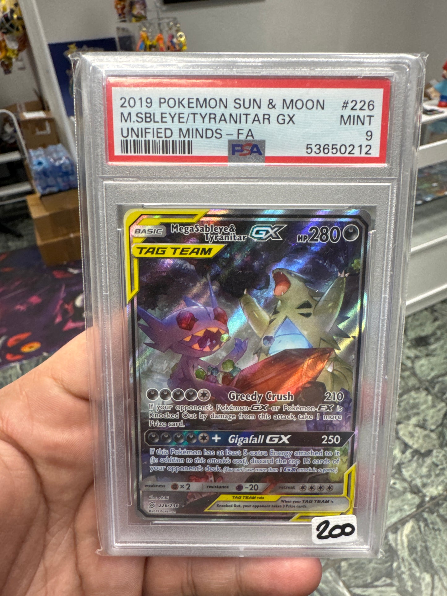 Mega sableye tyranitar tag team psa 9