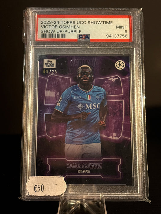 Victor Osimhen Show Up-Purple 2023-22 Topps UC Showtime   PSA 9