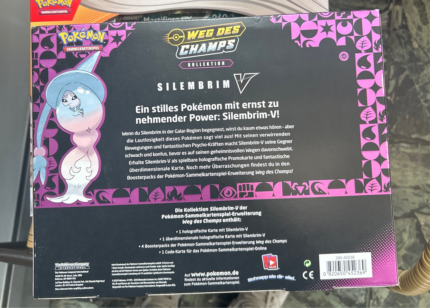 Pokémon silembrim V Kollektion Box Weg des Champs