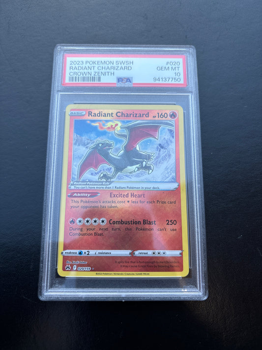 Pokémon Radiant Charizard 020/159 Crown Zenith Englisch PSA 10