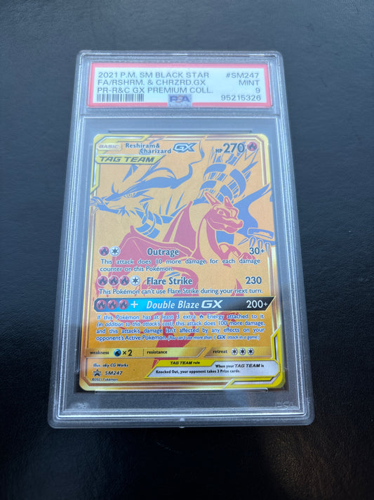 Pokémon Reshriam & Charizard GX Black Star PROMO SM247 Englisch