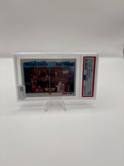 M. Jordan/K. Malone Scoring Leaders 1991 Hoops PSA 7