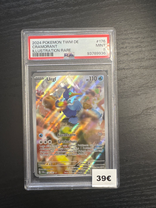 Pokémon TWM DE Cramorant #176 illustration Rare PSA 9 Deutsch