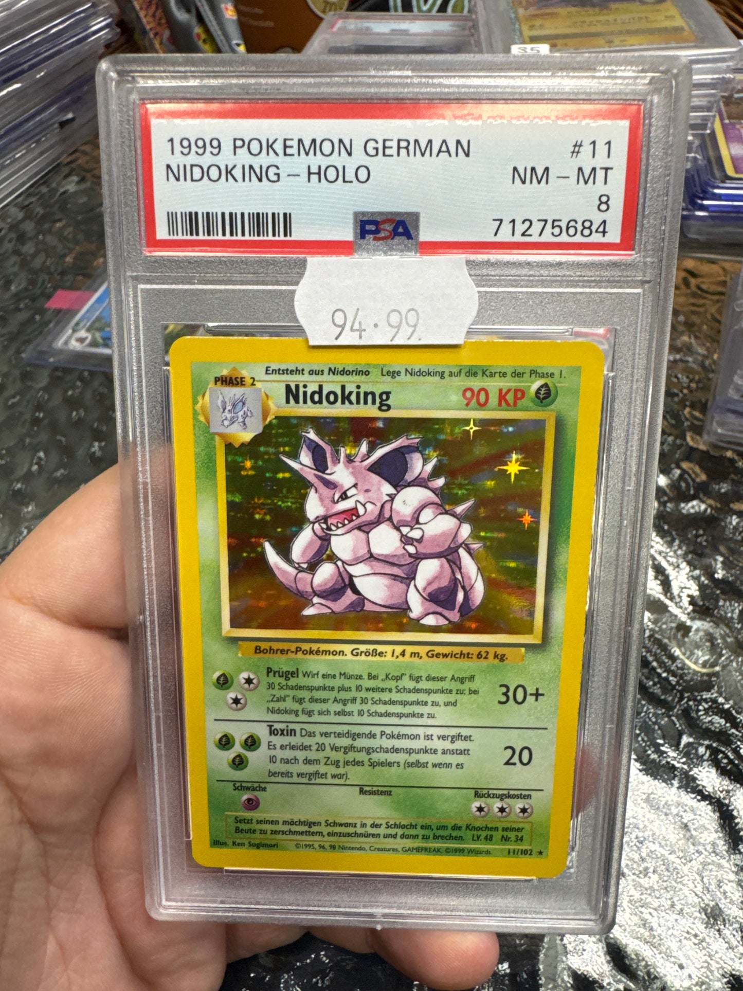 Nidoking base holo deutsch psa 8