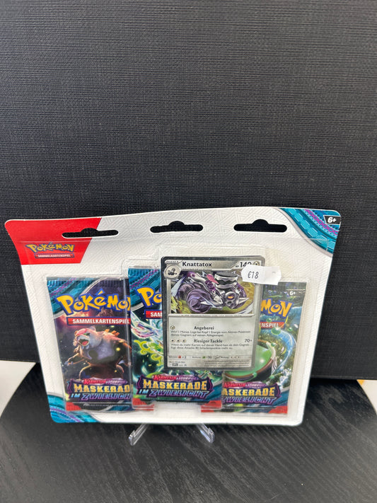 Pokémon 3er-Blister Karmesin & Purpur Maskerade im Zwielicht