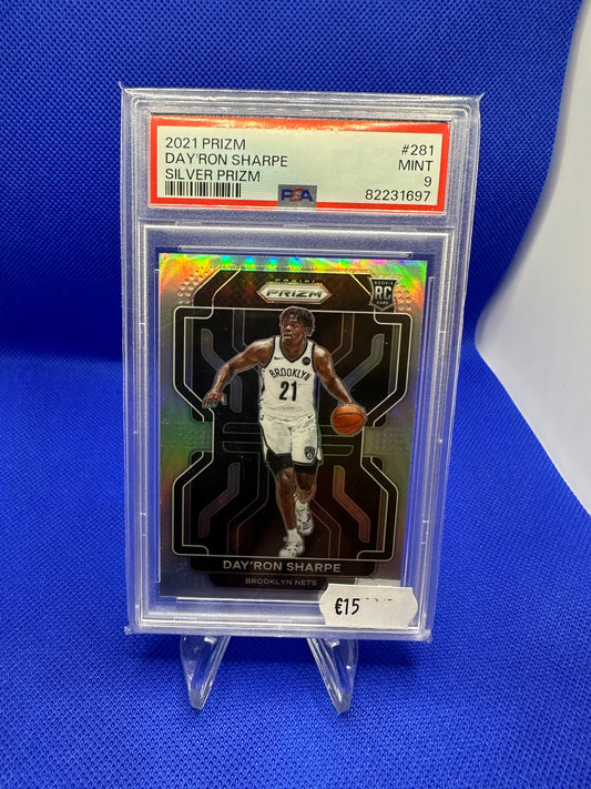 Day'Ron Sharpe 2021 Prizm Silver Prizm PSA 9 NBA