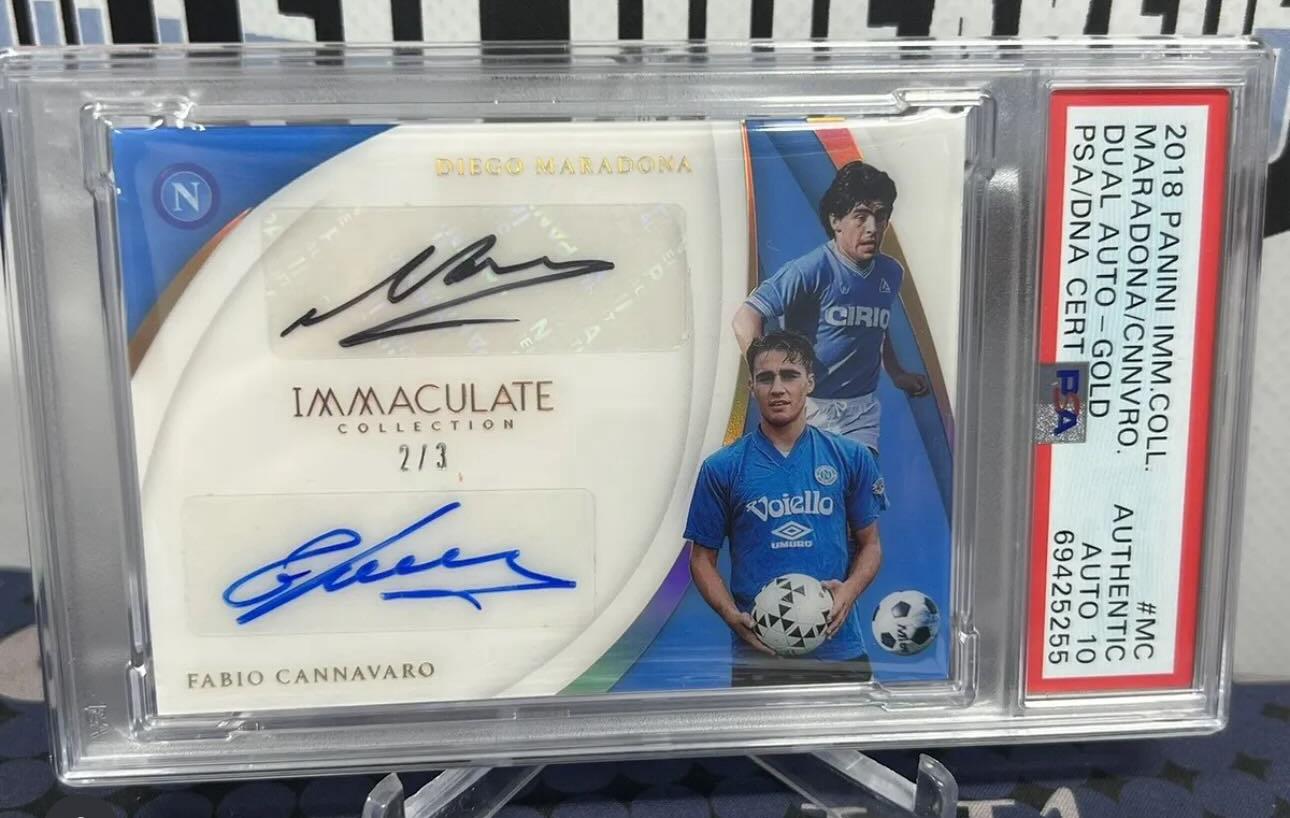 Maradona / Cannavaro Doppel Unterschrift | PSA 10 Authentic+Auto Grade | 2018